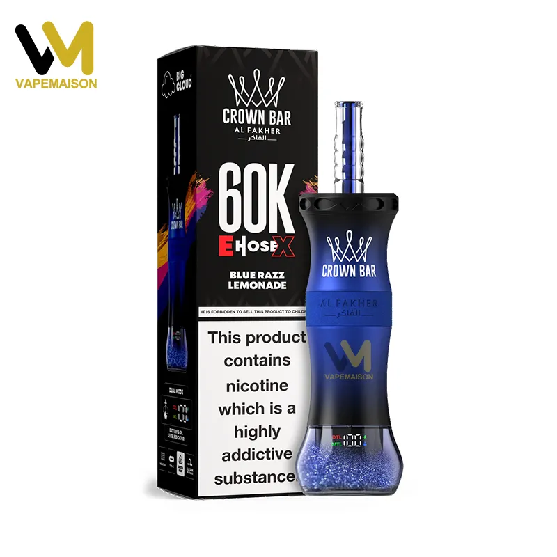 Al Fakher 60K Puffs Crown Bar E-Hose X o smaku Blue Razz Lemonade – jednorazowy vape na 60 000 zaciągnięć