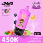 Bang Leader 450K Puffs Peach Ice Blueberry Ice Rainbow Candy Lemon Sour Orange Flavor Combo