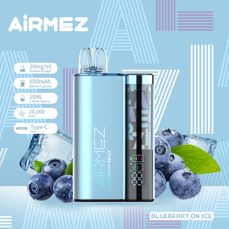 Airmez B20 20 000 zaciągnięć, smak „Blueberry On Ice” – jednorazowy vape 100vaping