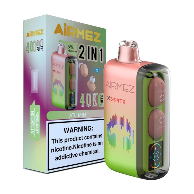 Airmez Xbeats 40 000 zaciągnięć, smak miętowy Atl – jednorazowy vaporizer 100vaping