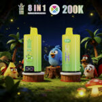 Bang King 200 tys. zaciągnięć, 8 w 1: Blue Razz, Ice Peach, Ice Grape, Ice Mango, Ice Flavor – 100vaping