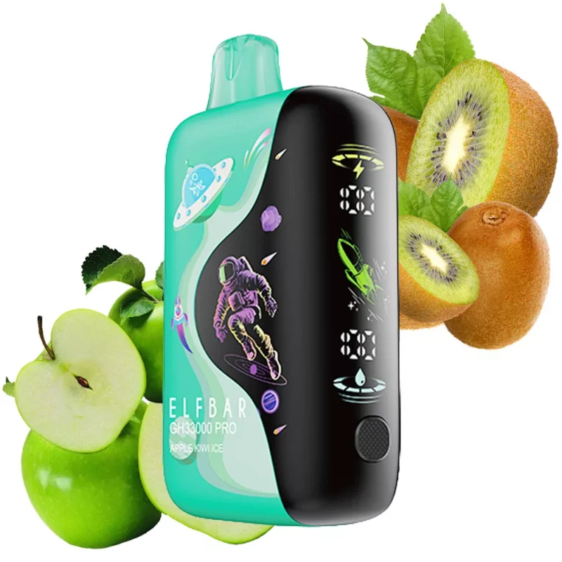 ELF BAR GH33000 – jednorazowy vape o smaku jabłkowo-kiwi z lodem, 33 000 zaciągnięć – 100vaping