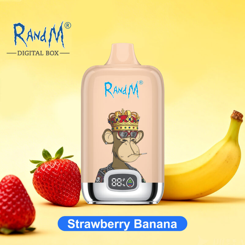 Jednorazowy e-papieros RandM Tornado 12000 o smaku truskawkowo-bananowym – 100vaping
