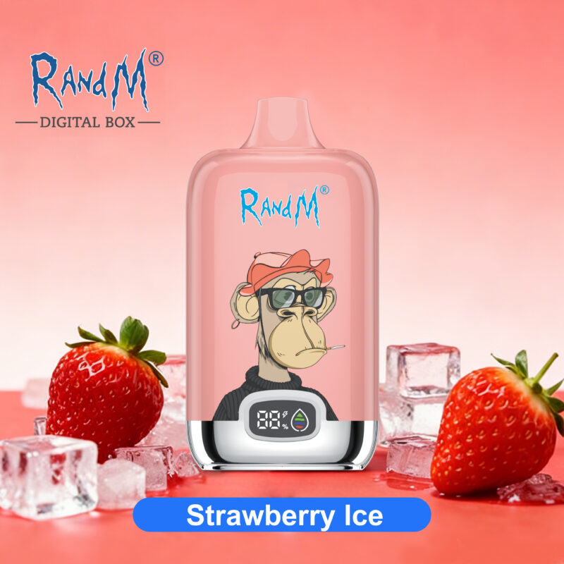 Jednorazowy e-papieros RandM Tornado 12000 o smaku truskawkowego lodu – 100vaping