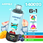Airmez FOX 6 w 1 – wyświetlacz 140 tys. zaciągnięć – 100vaping