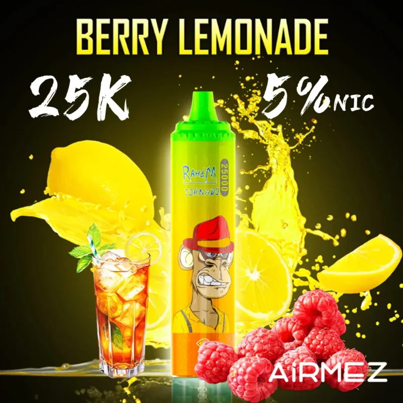 Airmez Tornado 25 000 zaciągnięć, smak jagodowej lemoniady – jednorazowy vape 100vaping