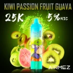 Airmez Tornado 25 000 zaciągnięć o smaku kiwi, marakui i guawy – jednorazowy e-papieros 100vaping