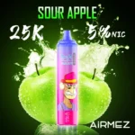 Airmez Tornado 25 000 zaciągnięć o smaku kwaśnego jabłka – jednorazowy vape 100vaping