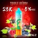 Airmez Tornado 25 000 zaciągnięć, smak „Triple Berry” – jednorazowy e-papieros 100vaping