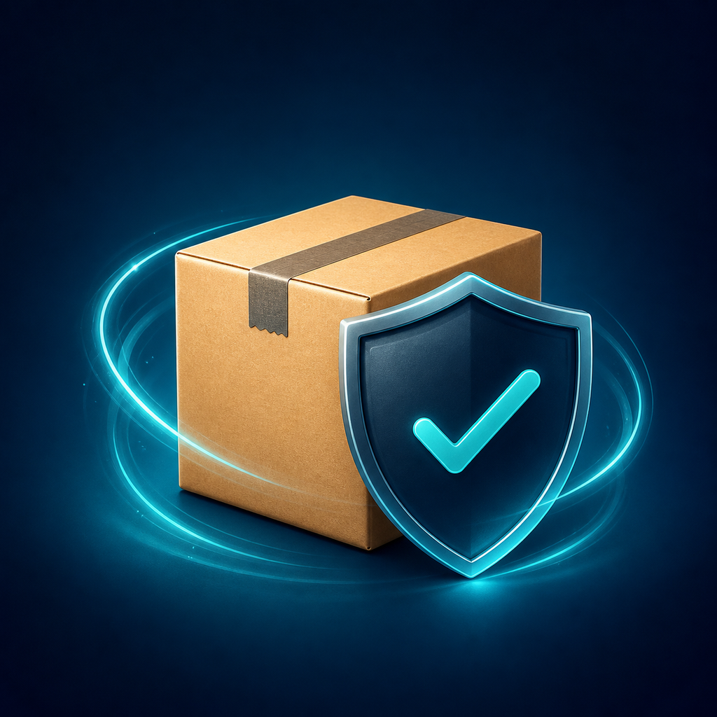 Shipping Protection Parcel protected by a shield