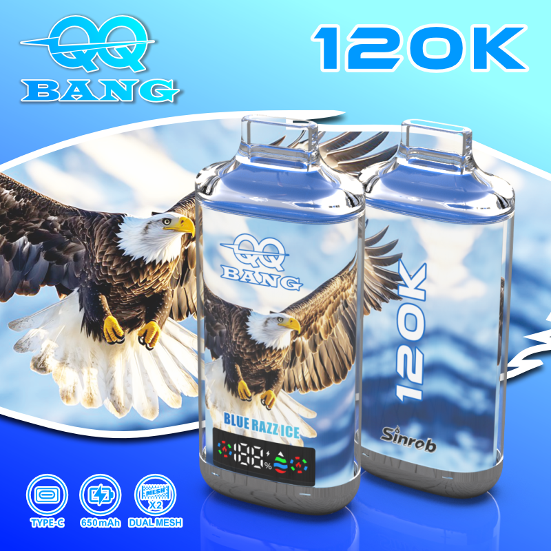 QQ Bang 120K Puffs Blue Razz Ice Flavor Disposable Vape - 100vaping