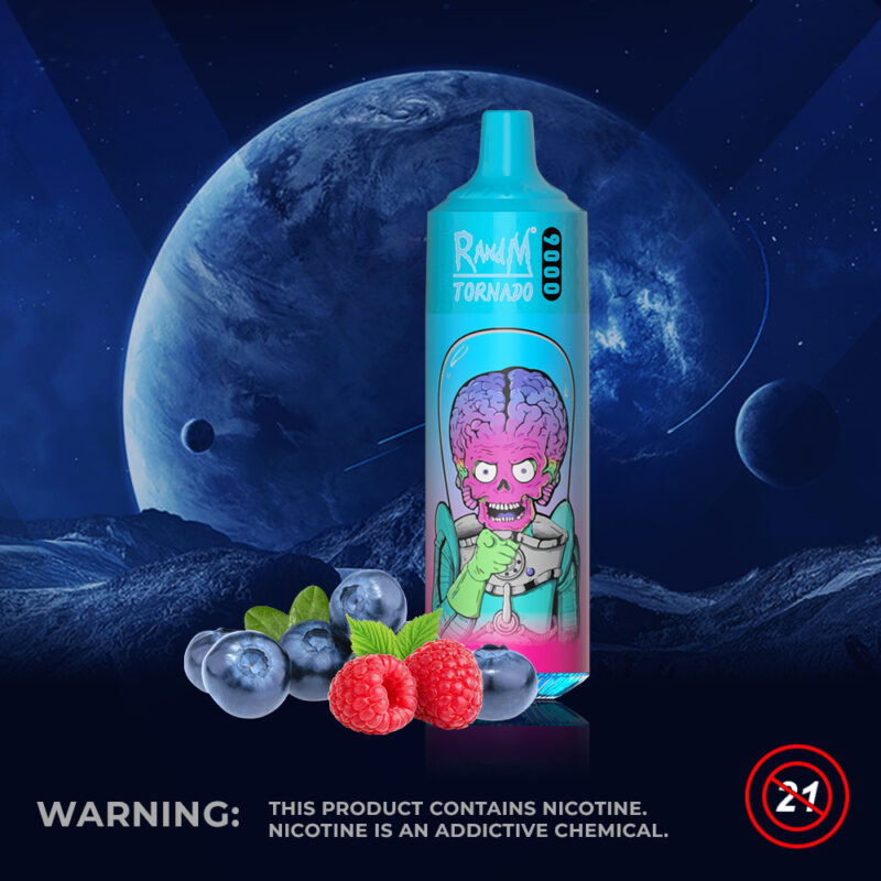RandM Tornado 9000 zaciągnięć – jednorazowy e-papieros o smaku jagodowo-malinowym – 100vaping