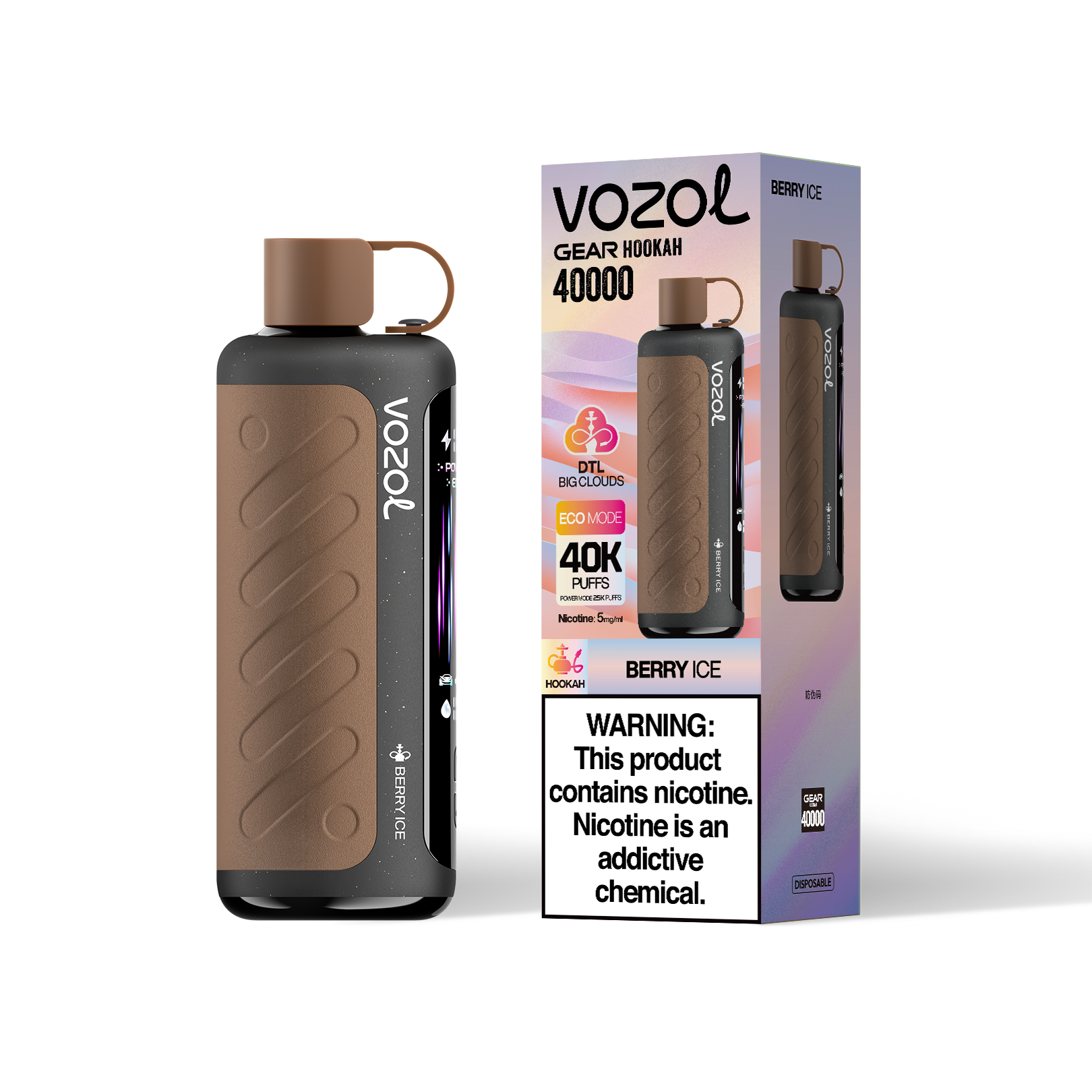 VOZOL Gear Hookah – jednorazowy vape o smaku Berry Ice, 40 tys. zaciągnięć – 100vaping
