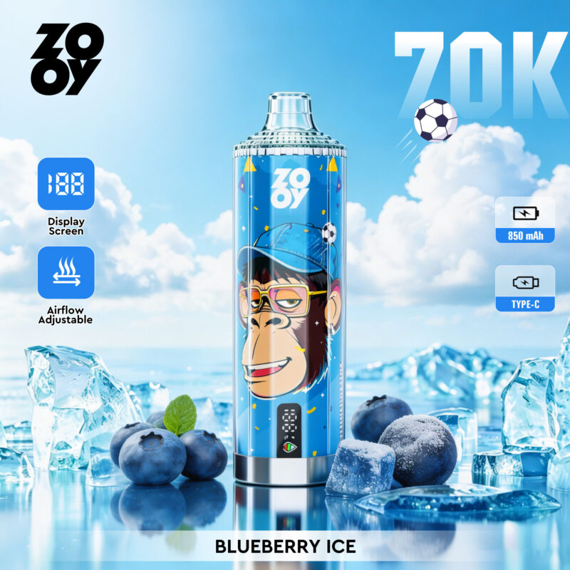 Jednorazowy vaporizer ZOOY Crystal 70K Puffs o smaku Blueberry Ice – 100vaping