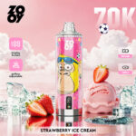 Jednorazowy vape ZOOY Crystal 70K Puffs o smaku truskawkowych lodów – 100vaping