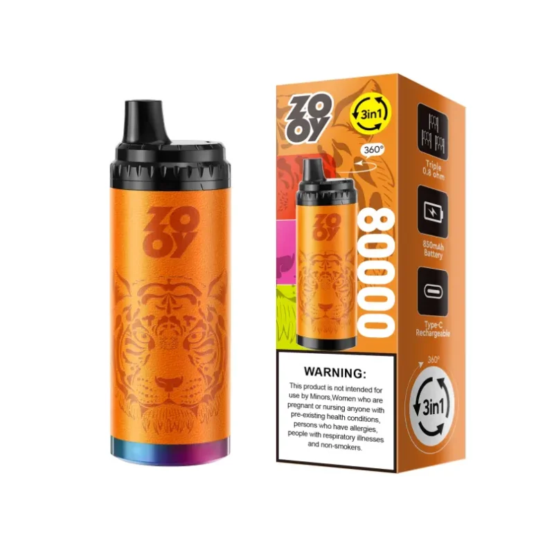 Jednorazowy vape ZOOY King Triple 80K Puffs w kolorze pomarańczowym – 100vaping