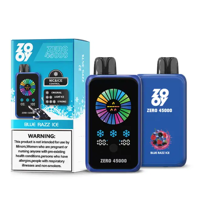 ZOOY ZERO – jednorazowy vape o smaku Blue Razz Ice, 45 000 zaciągnięć – 100vaping