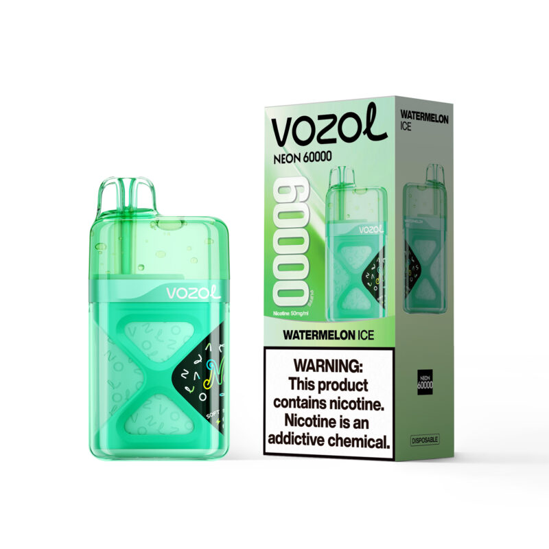 VOZOL NEON – jednorazowy vaporizer o smaku arbuzowego lodu, 60 000 zaciągnięć – 100vaping