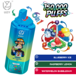 UZY 6 w 1 – jednorazowy e-papieros na 150 000 zaciągnięć, smaki: 2. Blueberry Ice, Raspberry Lemon i Watermelon Bubblegum