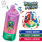UZY 6 IN 1 150000 Puffs Disposable Vape flavors: 10.Mixed Berry, Fizzy Cherry and Peach Lemon