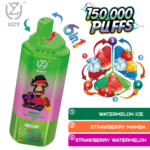UZY 6 IN 1 150000 Puffs Disposable Vape flavors: 1.Watermelon Ice, Strawberry Mamba and Strawberry Watermelon